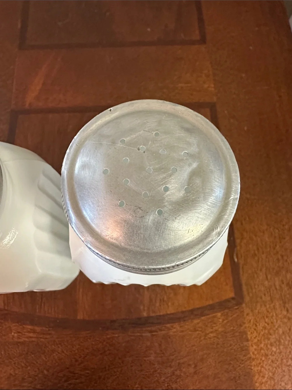 Vintage 1930s Anchor Hocking Vitrock White Milk Glass Range Shakers - Set of 2